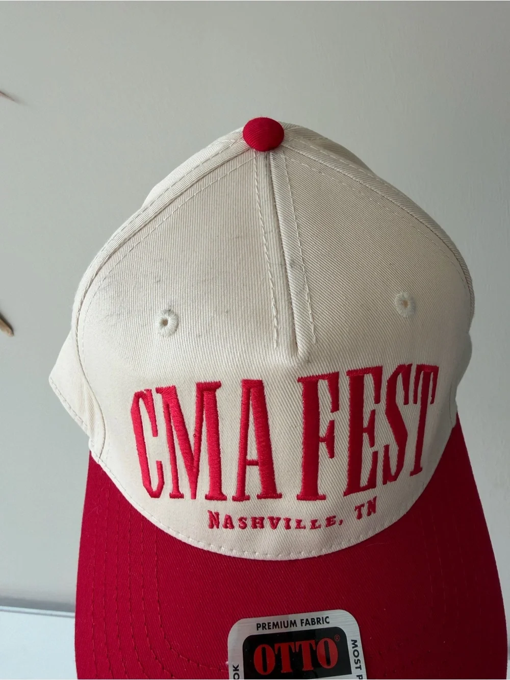 OTTO Two-Tone Cream and Red 'CMA FEST' Baseball Hat